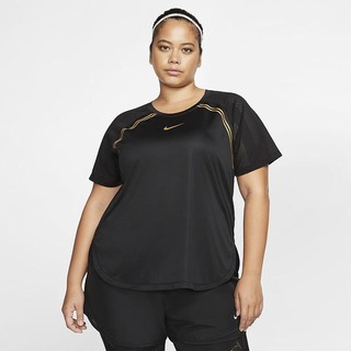 Top Nike Icon Clash Maneca Scurta Running (Plus Size) Dama Negrii Metal Aurii | FSCM-45870